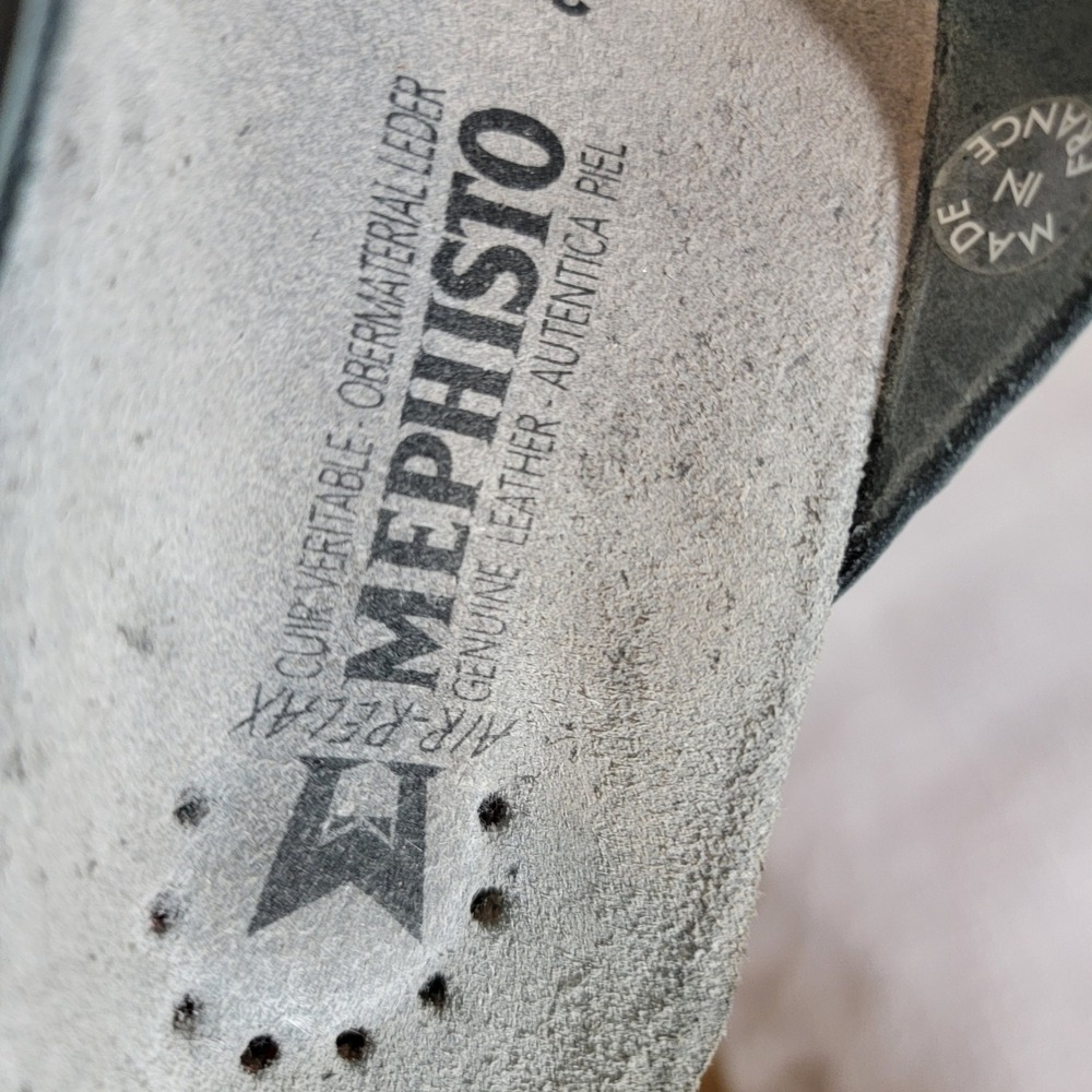Mephisto Helen Metallic Silver Leather Cork Footbed Sandals EU 35 US 5 France - Picture 15 of 15